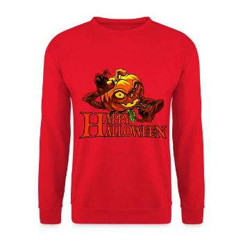 Halloween Happy Halloween Party - Unisex Sweatshirt - red - Front - Alina (178cm) & Michal (187cm)