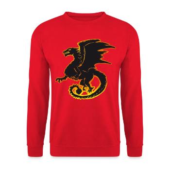 Dragon, Dragon, dragon, draco, fire, fire - Unisex Sweatshirt - red - Front - Alina (178cm) & Michal (187cm)