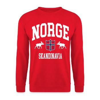 Norway - Unisex Sweatshirt - red - Front - Alina (178cm) & Michal (187cm)