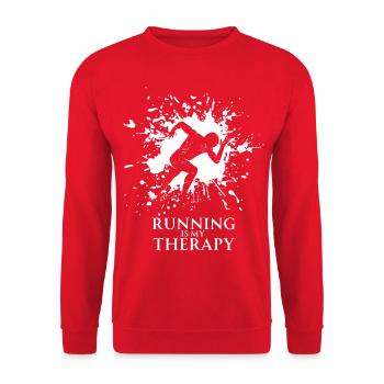 Courir est ma thérapie (3) - Sweat-shirt Unisexe - rouge - Devant - Alina (178cm) & Michal (187cm)