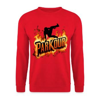 Le parkour - Sweat-shirt Unisexe - rouge - Devant - Alina (178cm) & Michal (187cm)