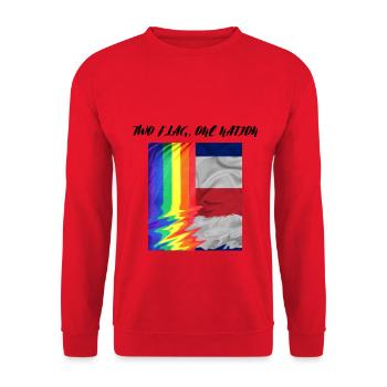 TWO FLAG ONE NATION LGBTQ x FRANCE - Sweat-shirt Unisexe - rouge - Devant - Alina (178cm) & Michal (187cm)