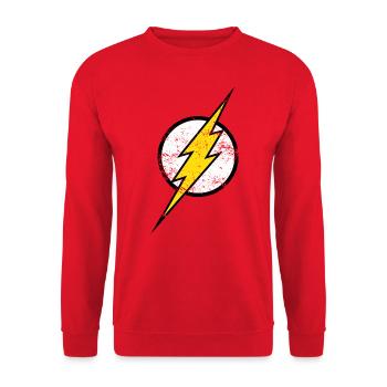 DC Comics Justice League Flash Logo - Unisex Pullover - Rot - Vorne - Alina (178cm) & Michal (187cm)