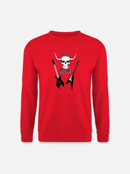 Metal, Skull, Gitarren,Heavy Metal,Music,Rock - Unisex Pullover - Rot