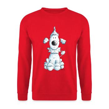 Funny Poodle - Dog - Dogs - Comic - Unisex Sweatshirt - red - Front - Alina (178cm) & Michal (187cm)