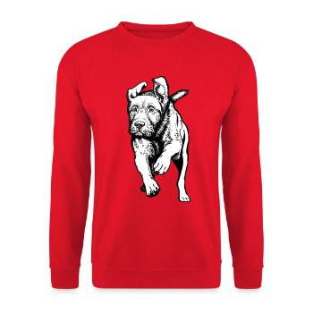 Jagdhunde-Aktion - Unisex Pullover - Rot - Vorne - Alina (178cm) & Michal (187cm)