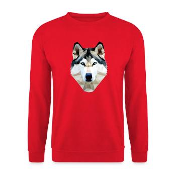 Polygone de chien husky - Sweat-shirt Unisexe - rouge - Devant - Alina (178cm) & Michal (187cm)