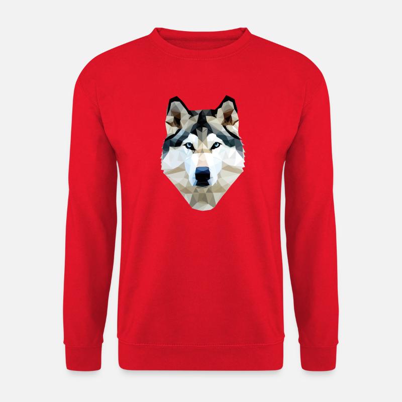 Polygone de chien husky - Sweat-shirt Unisexe - rouge