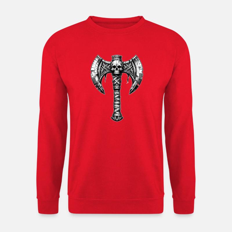 Axtwerfen Axt Totenkopf Design - Unisex Pullover - Rot
