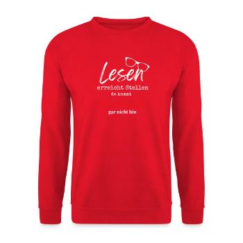 Lehrmotivation mit Brille - Unisex Pullover - Rot - Vorne - Alina (178cm) & Michal (187cm)