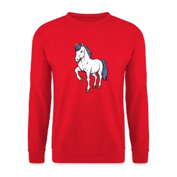 Cheval - Sweat-shirt Unisexe - rouge - Devant - Alina (178cm) & Michal (187cm)