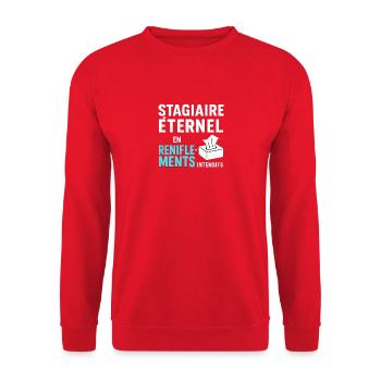 Ewiger Auszubildender im intensiven Schnüffeln - Unisex Pullover - Rot - Vorne - Alina (178cm) & Michal (187cm)