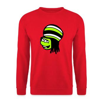 Frog Reggae Music Rasta Hair Hat Jamaica Fun - Unisex Sweatshirt - red - Front - Alina (178cm) & Michal (187cm)