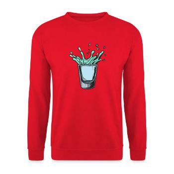 Spritzglas Splash in Teal Neon - Unisex Pullover - Rot - Vorne - Alina (178cm) & Michal (187cm)