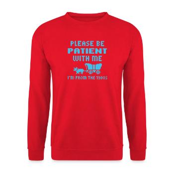 Attendez s’il vous plaît je viens des années 1900 - Sweat-shirt Unisexe - rouge - Devant - Alina (178cm) & Michal (187cm)
