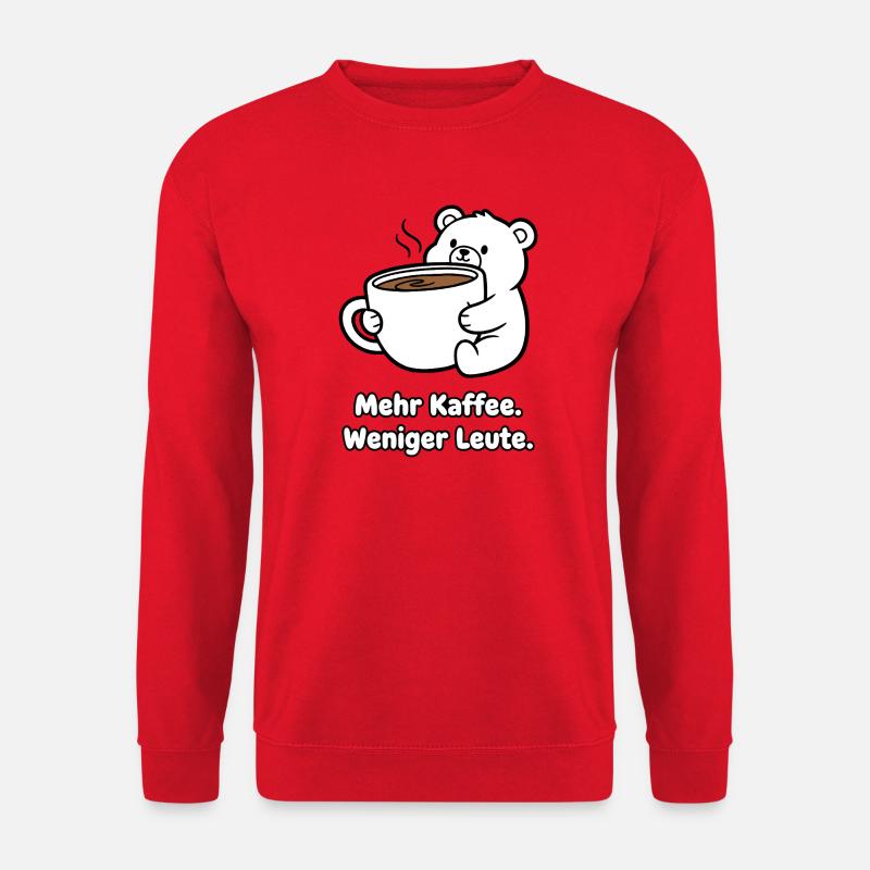 More Coffee Less People Bear - Unisex Sweatshirt - red