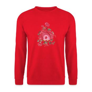 East Frisian tea rose - Unisex Sweatshirt - red - Front - Alina (178cm) & Michal (187cm)