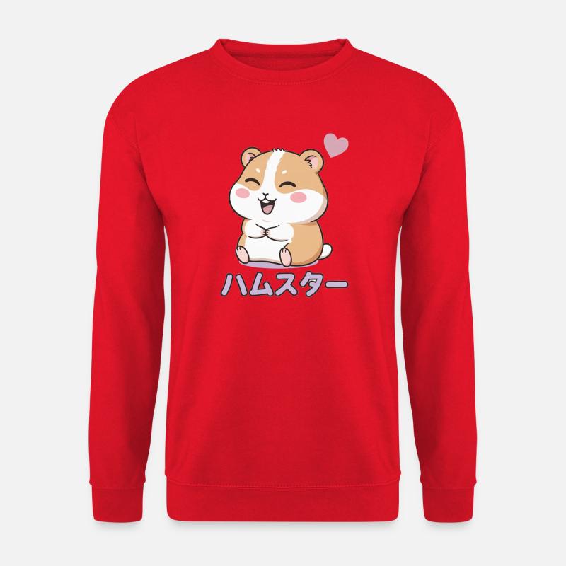 Kawaii Hamster Herzglück - Unisex Pullover - Rot