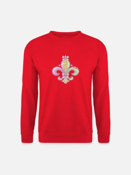 Pastell Glitzer Fleurdelis - Unisex Pullover - Rot