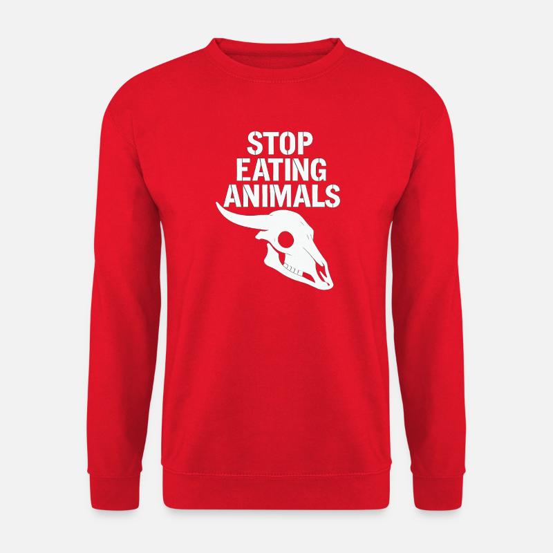 Stop Eating Animals – Tierleben schützen - Unisex Pullover - Rot