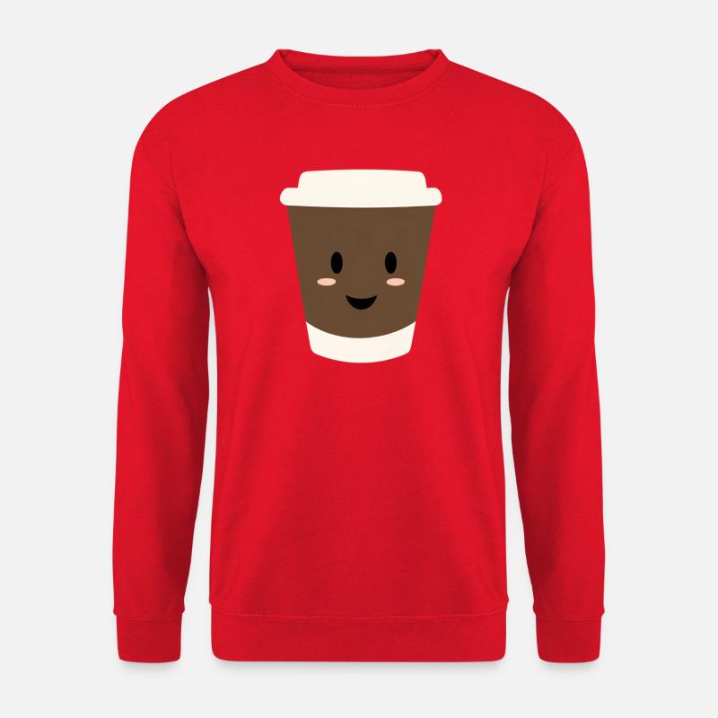 Kawaii Kaffee-Becher Lächeln - Unisex Pullover - Rot