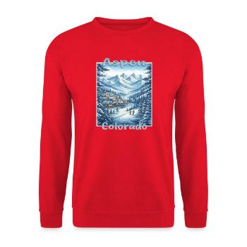 Aspen Colorado Wintersport Ski Snowboard Winterurl - Unisex Pullover - Rot - Vorne - Alina (178cm) & Michal (187cm)