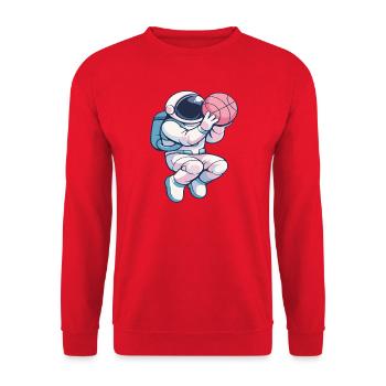 Astro Hoops: Lunar Dunk - Unisex Pullover - Rot - Vorne - Alina (178cm) & Michal (187cm)