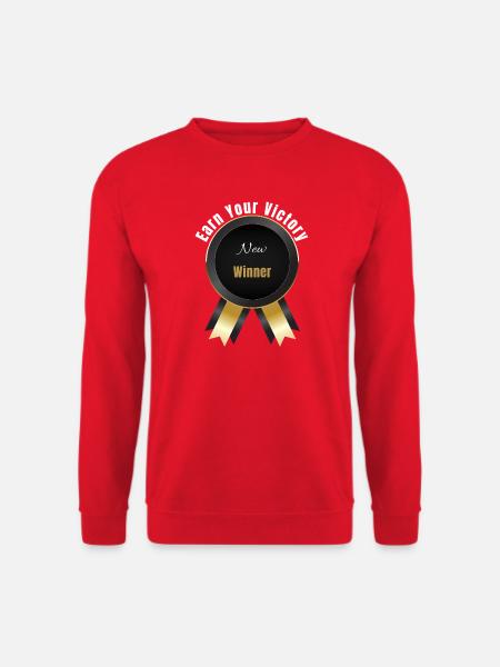 Verdiene deinen Sieg – Gewinner | Motivationspreis Badg - Unisex Pullover - Rot