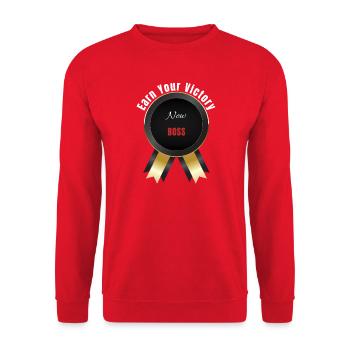 Gagnez votre victoire – | Insigne de la Récompense de la Motivation - Sweat-shirt Unisexe - rouge - Devant - Alina (178cm) & Michal (187cm)