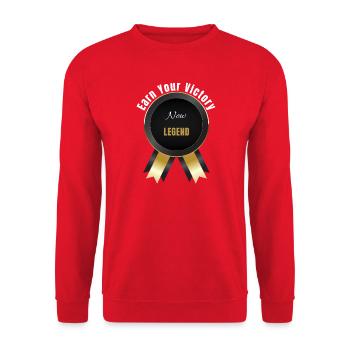 Earn Your Victory – Winner Award | Success Motivated - Unisex Sweatshirt - red - Front - Alina (178cm) & Michal (187cm)