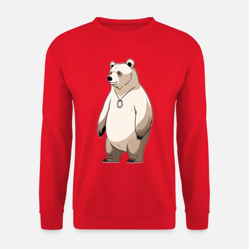 Polarbär Cartoon Halskette - Unisex Pullover - Rot
