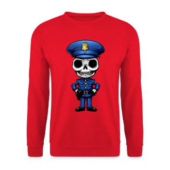Police Skeleton - Unisex Sweatshirt - red - Front - Alina (178cm) & Michal (187cm)