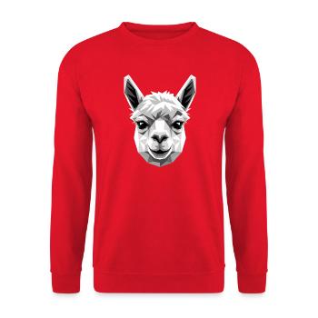Alpaca Sweet Llama Farm Life Is Better With Alpacas - Unisex Sweatshirt - red - Front - Alina (178cm) & Michal (187cm)