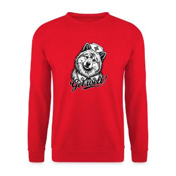 Eurasier | Nurse | Get Well - Unisex Sweatshirt - red - Front - Alina (178cm) & Michal (187cm)