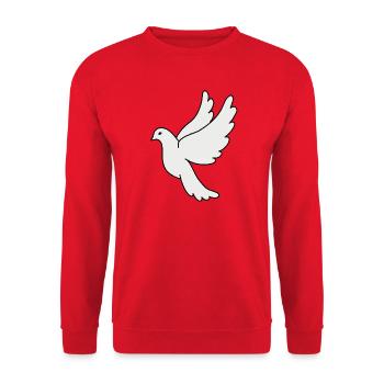 Silhouette de la colombe blanche - Sweat-shirt Unisexe - rouge - Devant - Alina (178cm) & Michal (187cm)