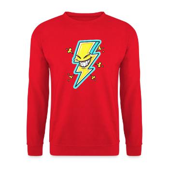 Dessin animé de la foudre riante - Sweat-shirt Unisexe - rouge - Devant - Alina (178cm) & Michal (187cm)