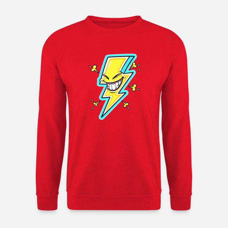 Laughing Lightning Cartoon - Unisex Sweatshirt - red