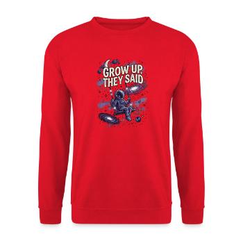 Grow Up - Unisex Pullover - Rot - Vorne - Alina (178cm) & Michal (187cm)