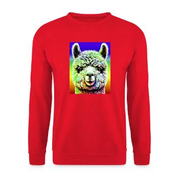 Alpaca - Unisex Sweatshirt - red - Front - Alina (178cm) & Michal (187cm)
