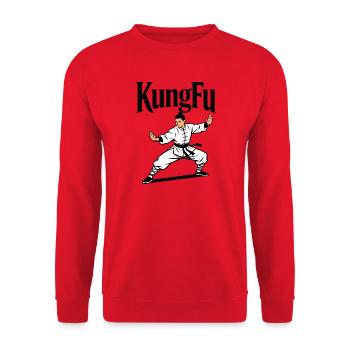Kung Fu Martial Arts - Unisex Sweatshirt - red - Front - Alina (178cm) & Michal (187cm)