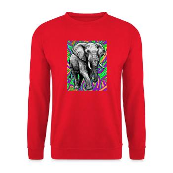 Elefant - Unisex Pullover - Rot - Vorne - Alina (178cm) & Michal (187cm)
