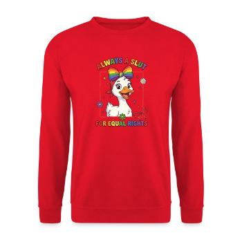 Mois de la fierté LGBTQ - Toujours un pour l’égalité des droits - Sweat-shirt Unisexe - rouge - Devant - Alina (178cm) & Michal (187cm)