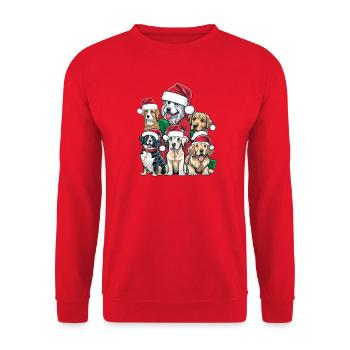 Santa Paws Crew - Unisex Sweatshirt - red - Front - Alina (178cm) & Michal (187cm)