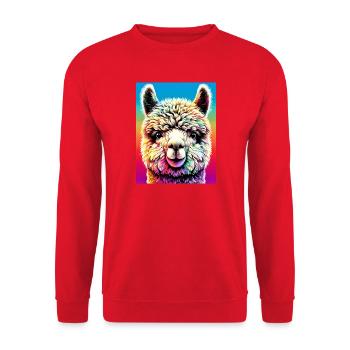 Alpaga - Sweat-shirt Unisexe - rouge - Devant - Alina (178cm) & Michal (187cm)