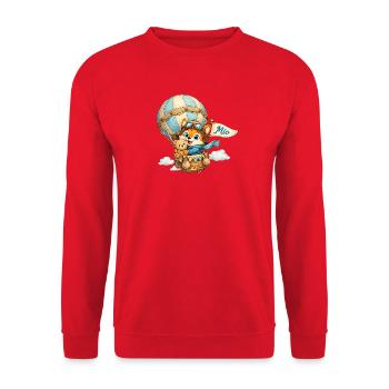 28_Miofox_Balloon - Unisex Pullover - Rot - Vorne - Alina (178cm) & Michal (187cm)