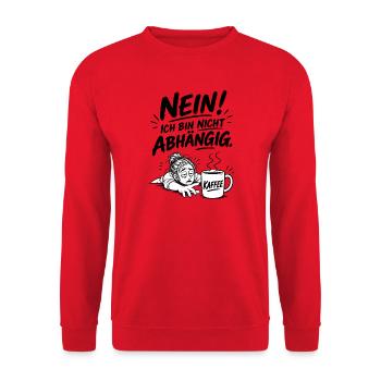 Kaffee zum Überleben - Unisex Pullover - Rot - Vorne - Alina (178cm) & Michal (187cm)