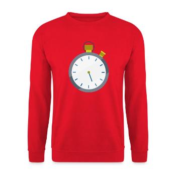 Stoppuhr - Unisex Pullover - Rot - Vorne - Alina (178cm) & Michal (187cm)