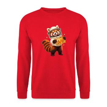 Roter Panda-Imker mit Wabenwabe - Unisex Pullover - Rot - Vorne - Alina (178cm) & Michal (187cm)