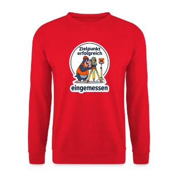 Vermesser Vermessung Techniker Geodät T-Shirt - Unisex Pullover - Rot - Vorne - Alina (178cm) & Michal (187cm)