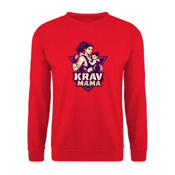 Krav Mama Kriegermama - Unisex Pullover - Rot - Vorne - Alina (178cm) & Michal (187cm)